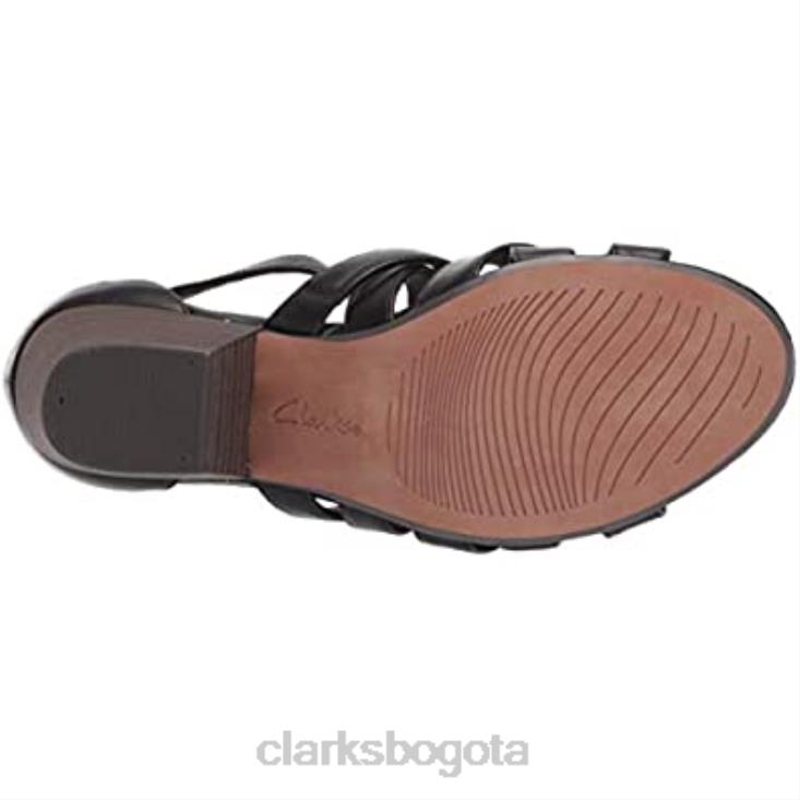Clarks 0DX8L1107 Sandalia tacón mujer clarks lorene pop piel negra mujer cuero negro