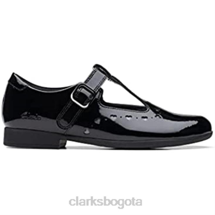 Clarks 0DX8L111 vestido scala zapatos de charol mayores charol negro clarks unisexo