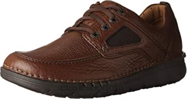 Clarks 0DX8L1113 Derby clarks unnature time de cuero marrón para hombre hombres cuero marrón