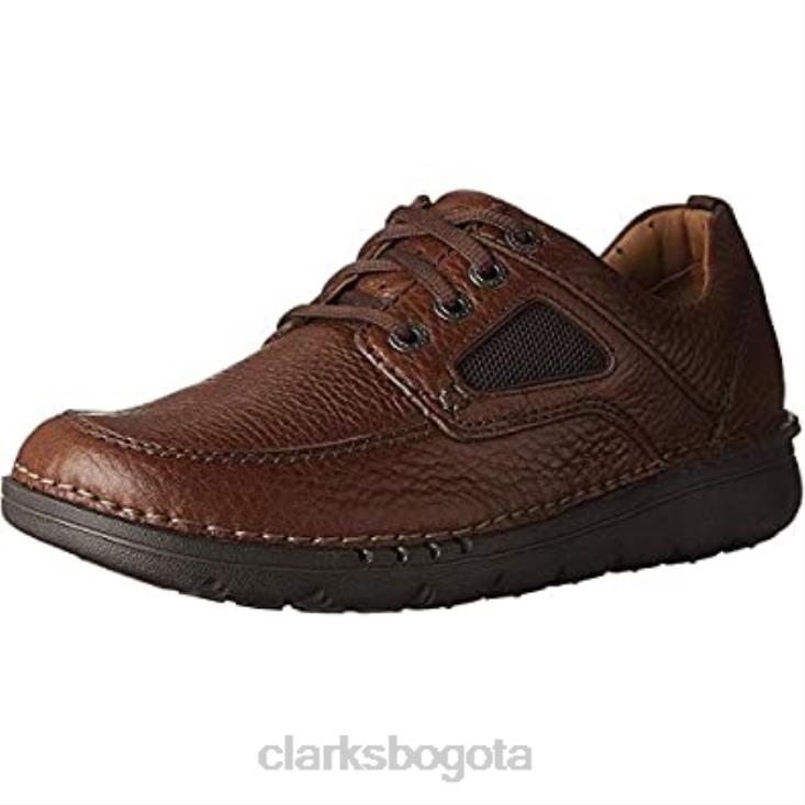 Clarks 0DX8L1113 Derby clarks unnature time de cuero marrón para hombre hombres cuero marrón