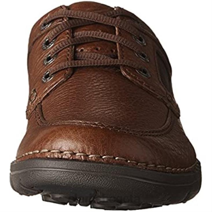 Clarks 0DX8L1113 Derby clarks unnature time de cuero marrón para hombre hombres cuero marrón