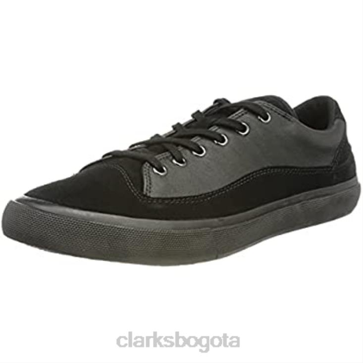 Clarks 0DX8L1114 Zapatilla clarks aceley lo de hombre de piel negra hombres cuero negro