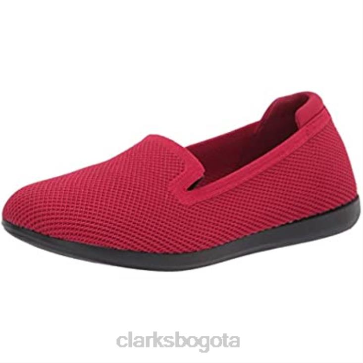 Clarks 0DX8L1115 Mocasines Clarks Carly Dream de punto rojo para mujer mujer punto rojo