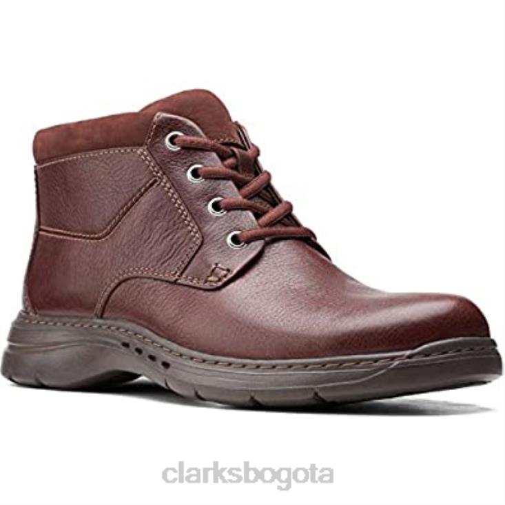 Clarks 0DX8L1116 cahoga ny cuero caído para hombre un brawley up bota clarks hombres cuero caoba caído