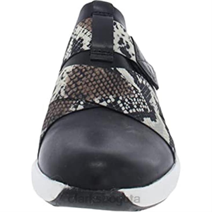 Clarks 0DX8L112 Zapatos deportivos y de entrenamiento de gamuza con correa de mujer sin estructura clarks combi de serpiente de cuero negro mujer combi serpiente cuero negro