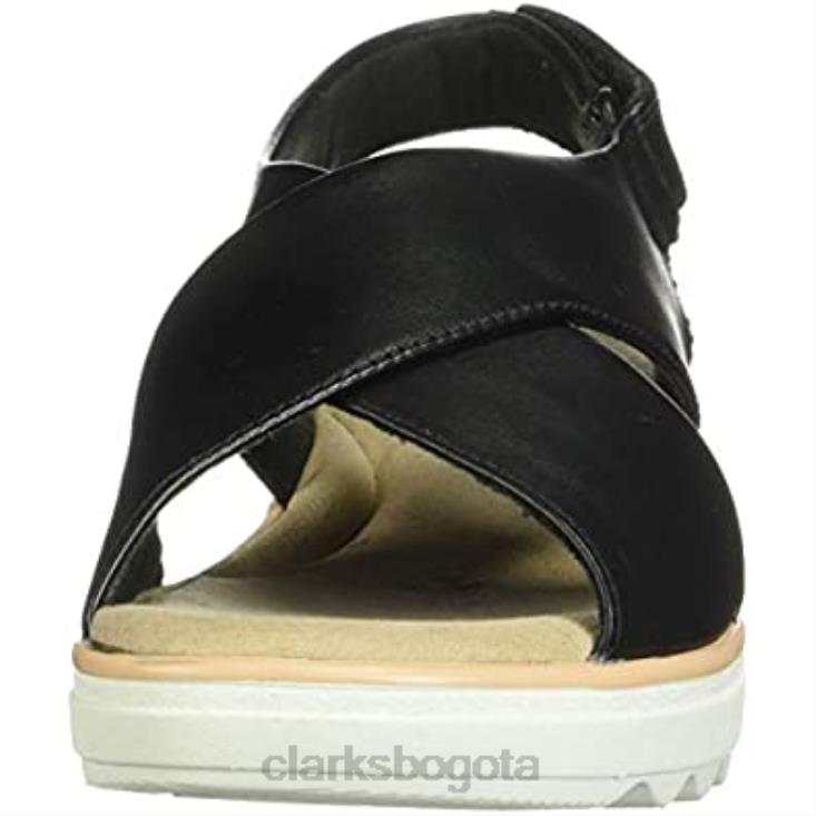 Clarks 0DX8L1127 sandalia con cuña jillian joya para mujer clarks cuero negro mujer cuero negro