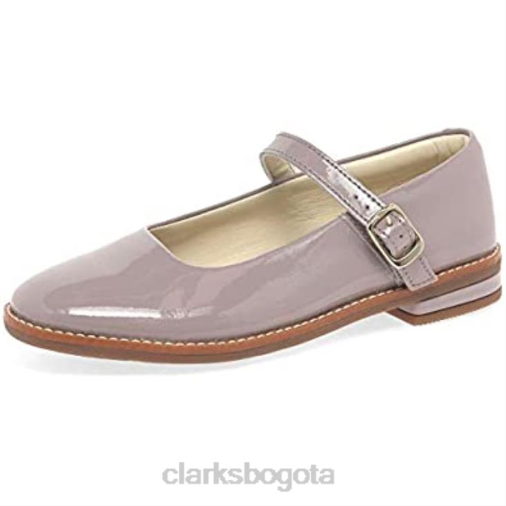 Clarks 0DX8L113 Clarks Drew Sky zapatos de bailarina Mary Jane de charol para niña junior niños