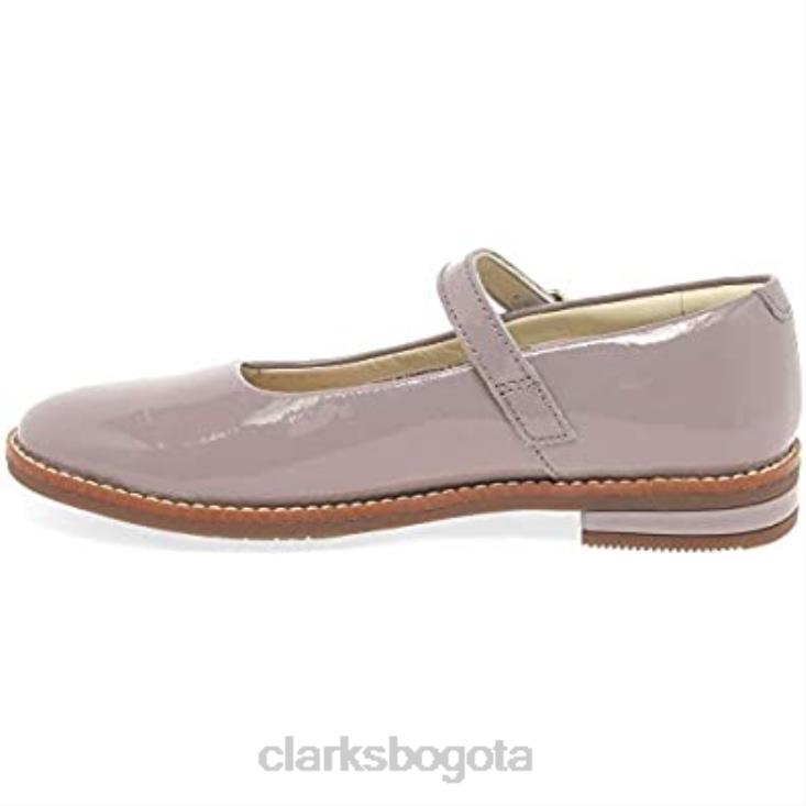 Clarks 0DX8L113 Clarks Drew Sky zapatos de bailarina Mary Jane de charol para niña junior niños