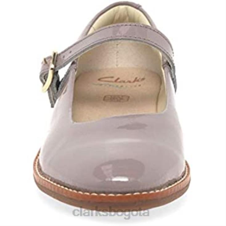 Clarks 0DX8L113 Clarks Drew Sky zapatos de bailarina Mary Jane de charol para niña junior niños