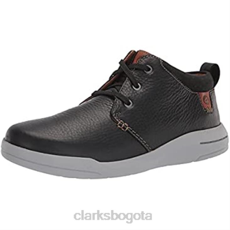 Clarks 0DX8L1131 Botas chukka de media caña Driftway de Clarks de cuero negro para hombre hombres cuero negro