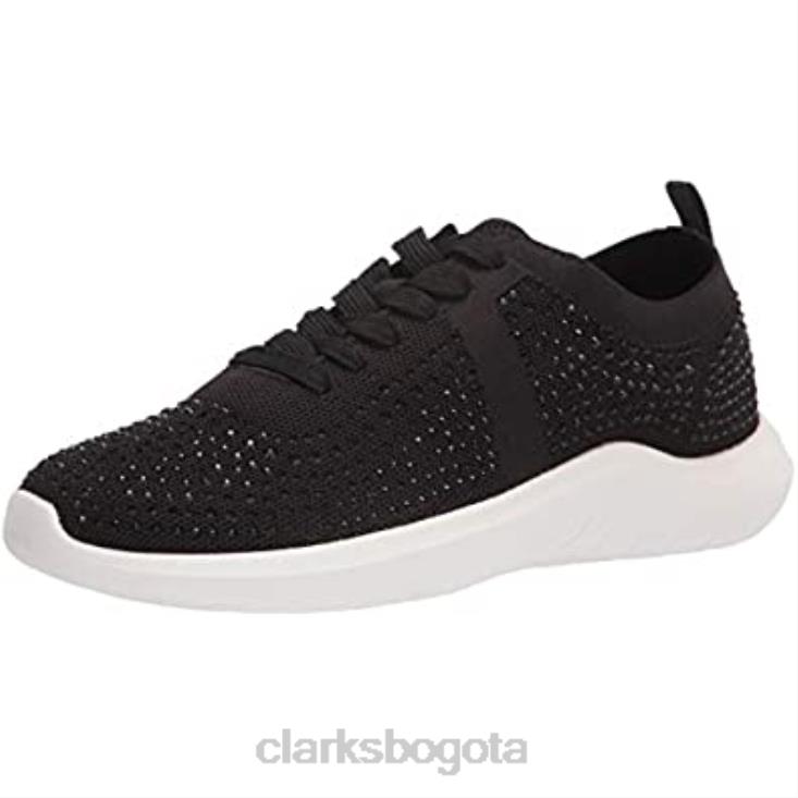 Clarks 0DX8L1135 Zapatilla nova spark mujer clarks textil negro con destellos mujer