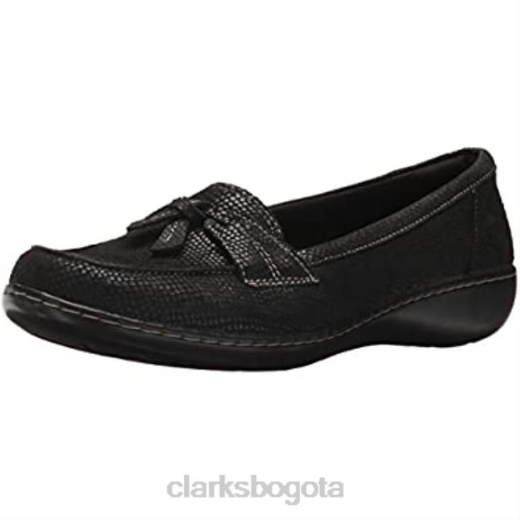 Clarks 0DX8L1137 Mocasines Clarks Black Interest Ashland Bubble para mujer mujer interés negro