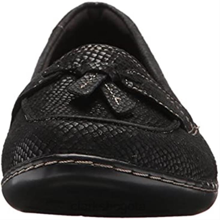 Clarks 0DX8L1137 Mocasines Clarks Black Interest Ashland Bubble para mujer mujer interés negro