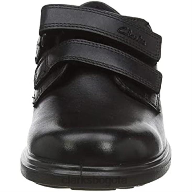 Clarks 0DX8L1138 Zapatos clarks remi pace k de corte ancho para uniforme escolar para hombre color negro hombres cuero negro