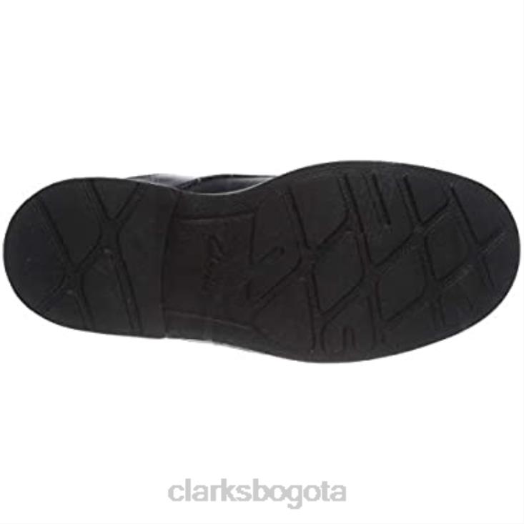 Clarks 0DX8L1138 Zapatos clarks remi pace k de corte ancho para uniforme escolar para hombre color negro hombres cuero negro