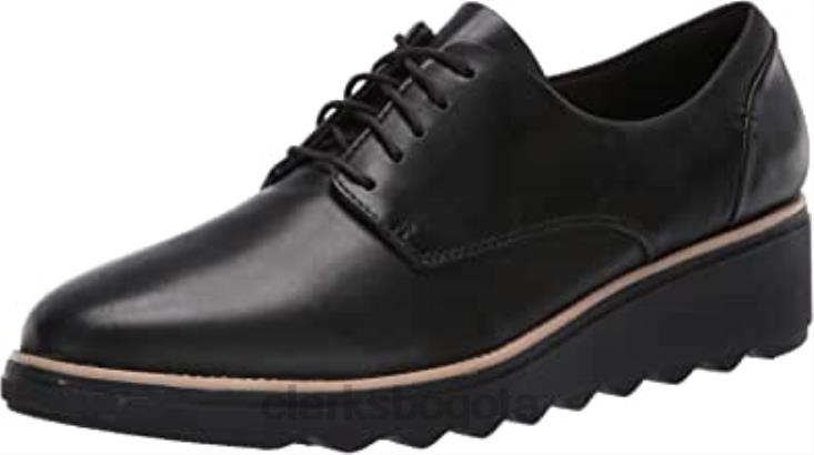 Clarks 0DX8L1140 clarks sharon noel oxford de cuero negro para mujer mujer cuero negro