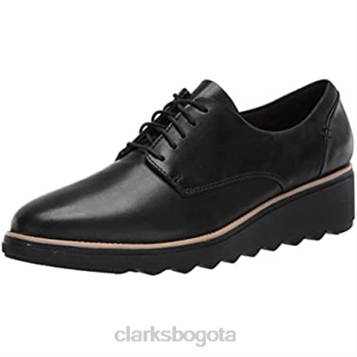 Clarks 0DX8L1140 clarks sharon noel oxford de cuero negro para mujer mujer cuero negro