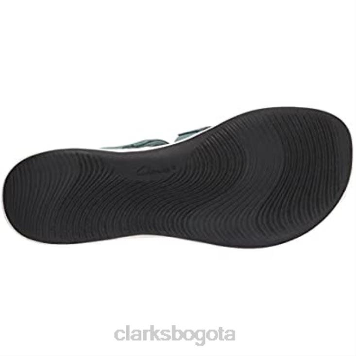 Clarks 0DX8L1147 Sandalia plana clarks mira tide textil combinada verde azulado mujer textil combinado verde azulado