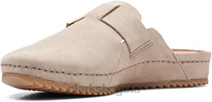 Clarks 0DX8L115 zapatos clarks brookleigh mule de gamuza arena unisexo