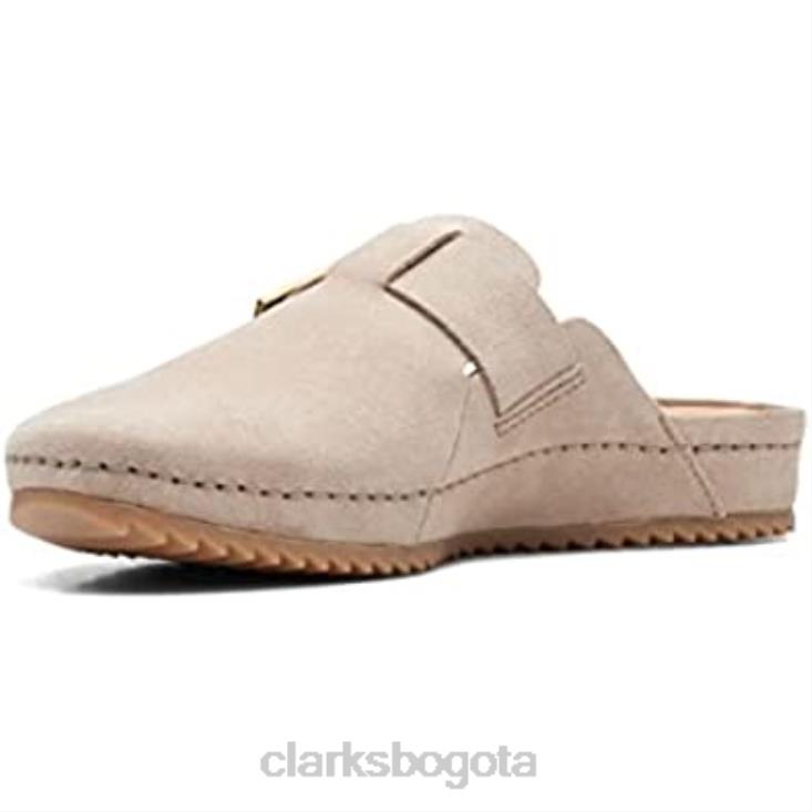 Clarks 0DX8L115 zapatos clarks brookleigh mule de gamuza arena unisexo