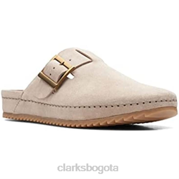 Clarks 0DX8L115 zapatos clarks brookleigh mule de gamuza arena unisexo