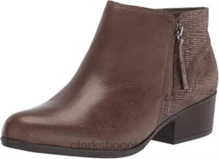 Clarks 0DX8L1153 Botines Clarks adreena Hope para mujer en color topo oscuro mujer gris pardo oscuro