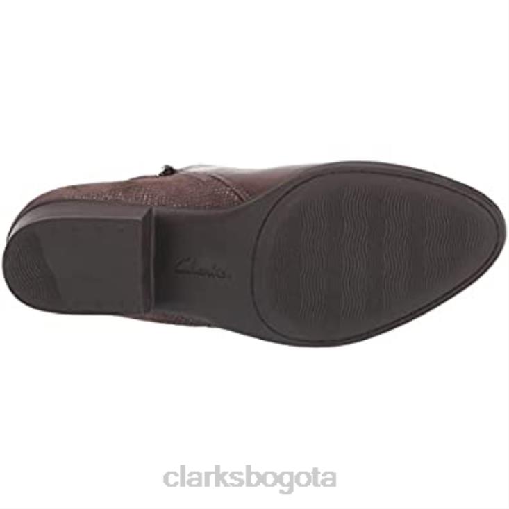 Clarks 0DX8L1153 Botines Clarks adreena Hope para mujer en color topo oscuro mujer gris pardo oscuro