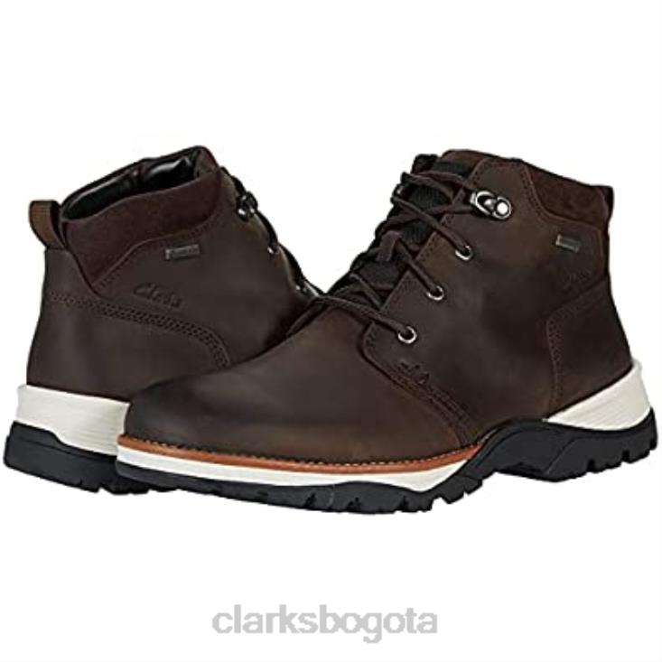 Clarks 0DX8L1155 Clarks Topton Mid cuero aceitoso marrón oscuro unisexo cuero aceitoso marrón oscuro