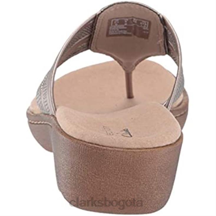 Clarks 0DX8L1161 Sandalia clarks phebe carman de cuero metalizado peltre para mujer mujer sintetizador de cuero metalizado peltre