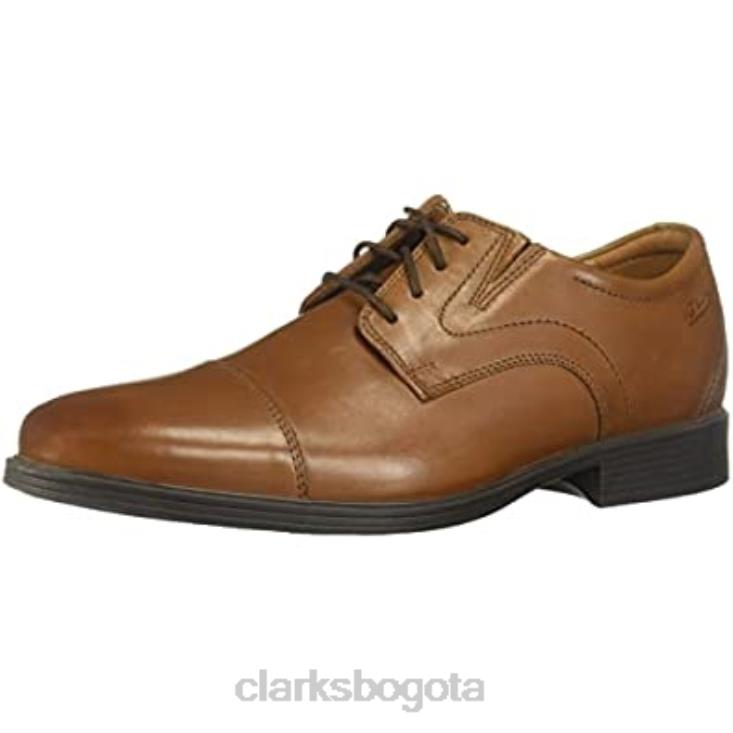 Clarks 0DX8L1164 gorra whiddon de cuero marrón oscuro para hombre oxford clarks hombres cuero bronceado oscuro