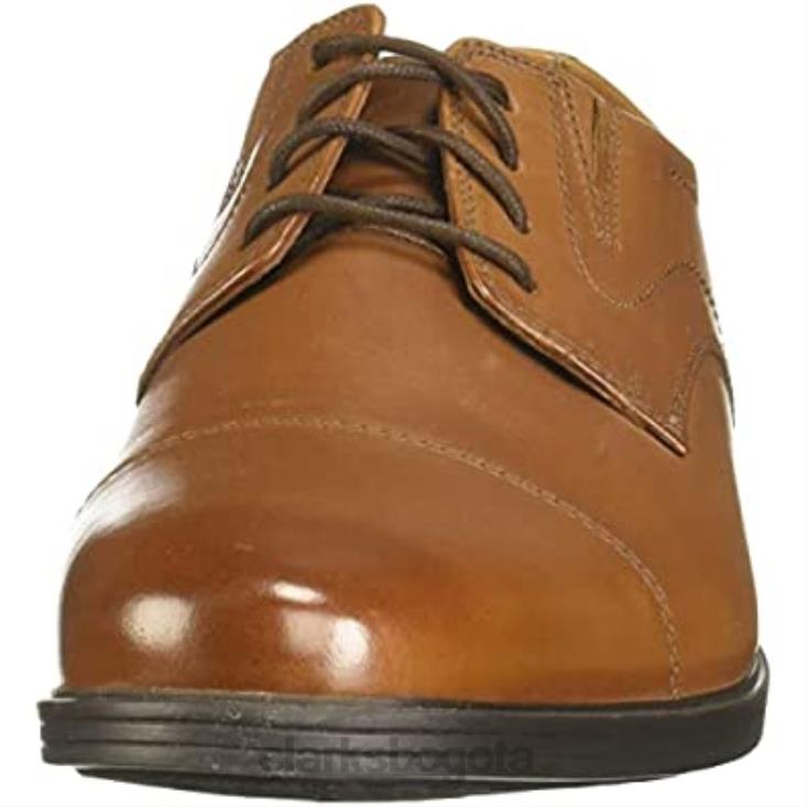 Clarks 0DX8L1164 gorra whiddon de cuero marrón oscuro para hombre oxford clarks hombres cuero bronceado oscuro