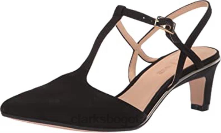Clarks 0DX8L1166 zapatos de tacón ellis lola para mujer de nobuk negro clarks mujer nubuck negro