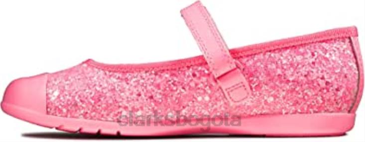 Clarks 0DX8L1169 clarks rosa rosa sintético rosa sintético niño niña baile tap t bailarinas niño niños rosa sintético