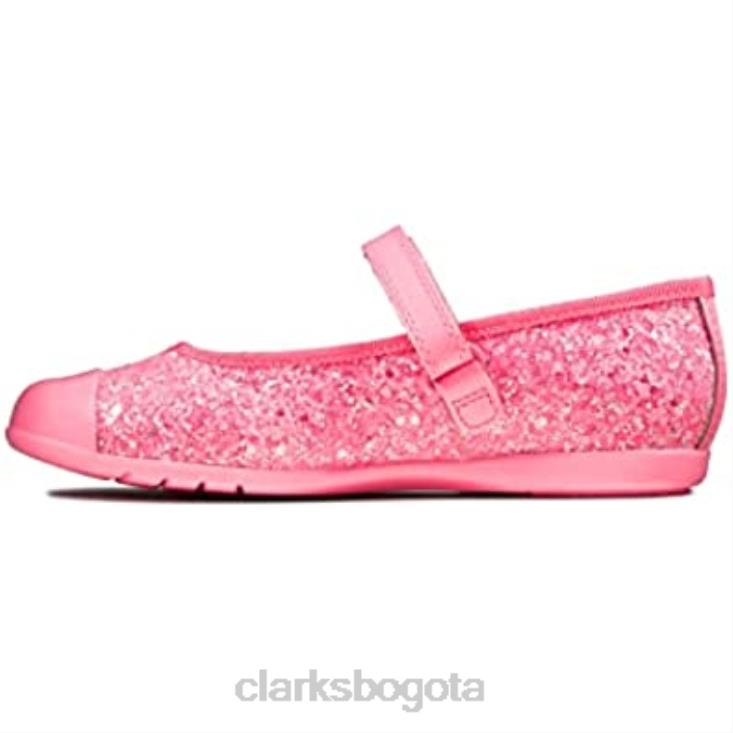 Clarks 0DX8L1169 clarks rosa rosa sintético rosa sintético niño niña baile tap t bailarinas niño niños rosa sintético