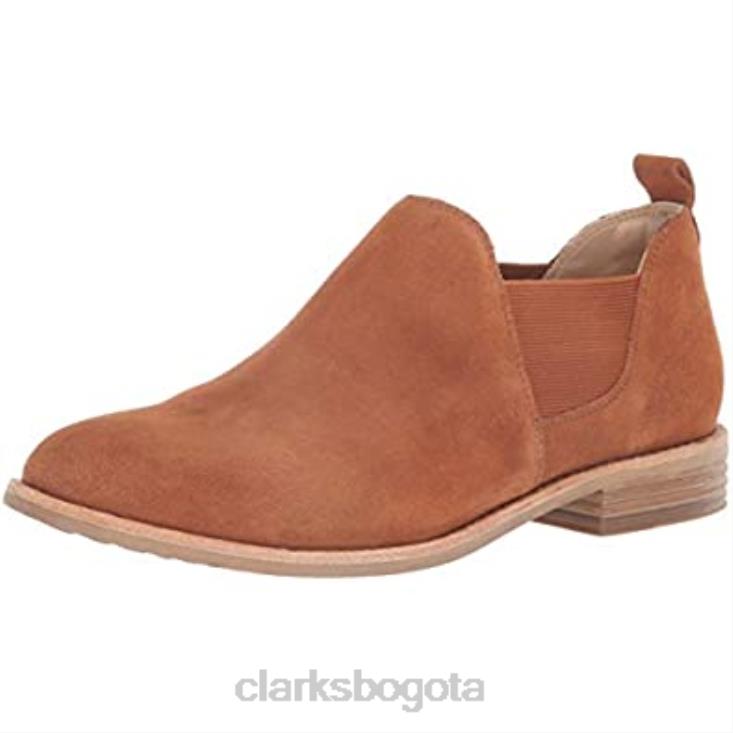 Clarks 0DX8L1171 Bota de moda Clarks Edenvale Page de ante color tostado oscuro para mujer mujer gamuza bronceada oscura