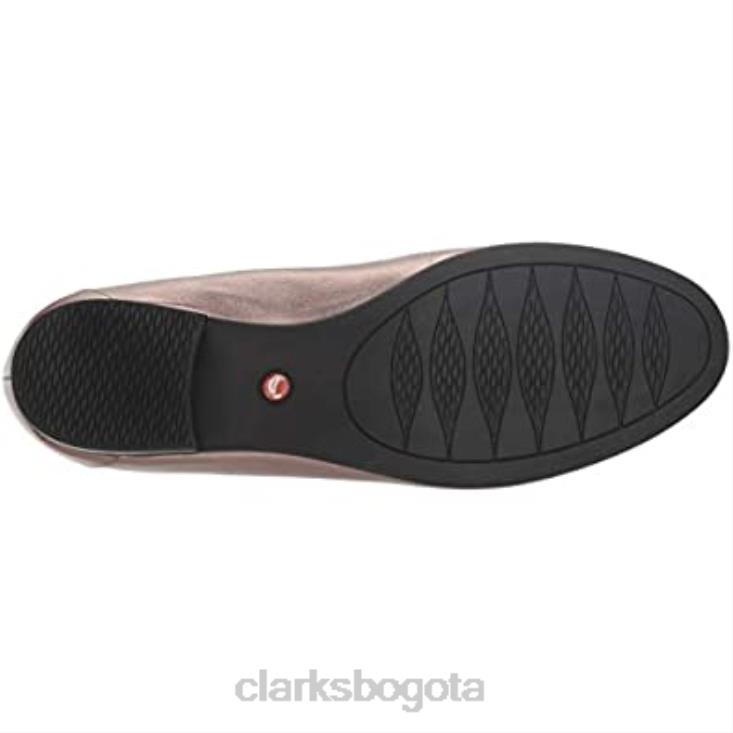 Clarks 0DX8L1179 Clarks Un Blush Go Pebble Cuero Metálico Mujer mujer