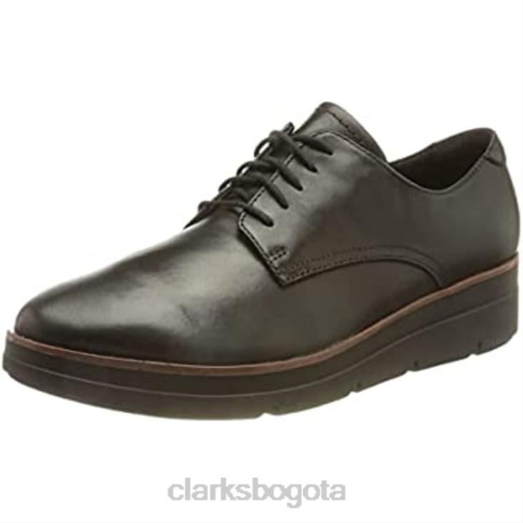 Clarks 0DX8L1184 clarks shayllace oxford de cuero negro para mujer mujer