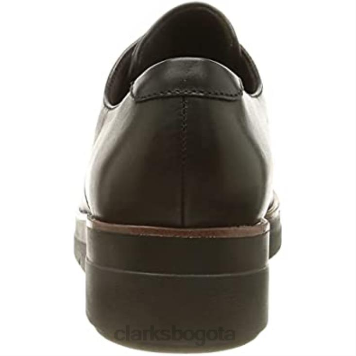 Clarks 0DX8L1185 clarks shayllace oxford de cuero negro para mujer mujer cuero negro