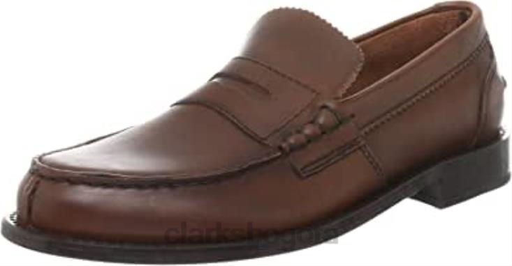Clarks 0DX8L1187 Clarks Beary Loafer Slipper Hombre Marrón Braun (Mid Brown Lea) hombres