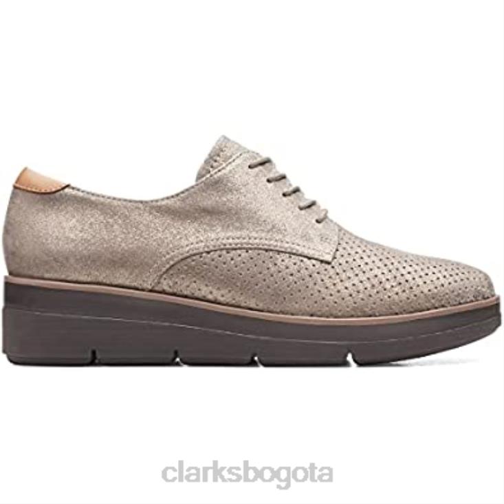 Clarks 0DX8L1188 Zapatos de cuero Shayllace platino metalizado en Clarks unisexo platino metálico