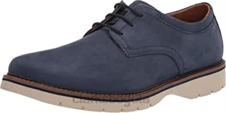 Clarks 0DX8L1197 Clarks Bayhill Plaoxford Nubuck azul oscuro para hombre hombres