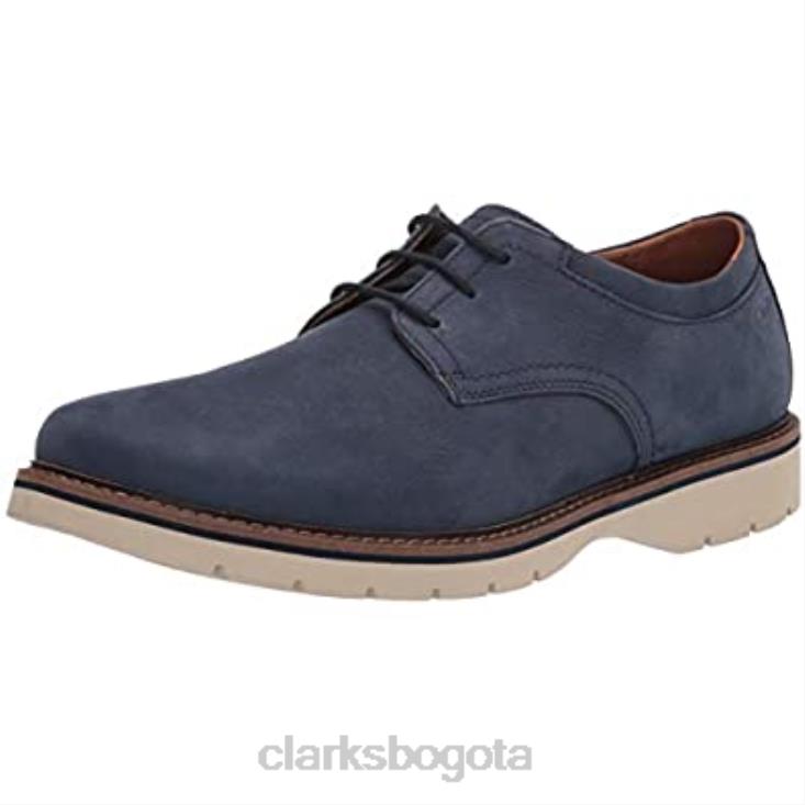 Clarks 0DX8L1197 Clarks Bayhill Plaoxford Nubuck azul oscuro para hombre hombres