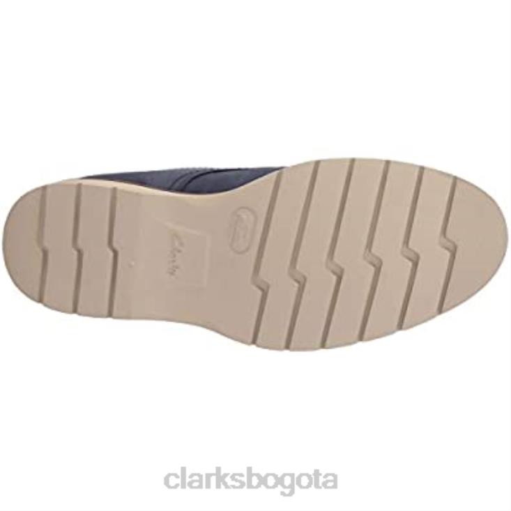 Clarks 0DX8L1197 Clarks Bayhill Plaoxford Nubuck azul oscuro para hombre hombres