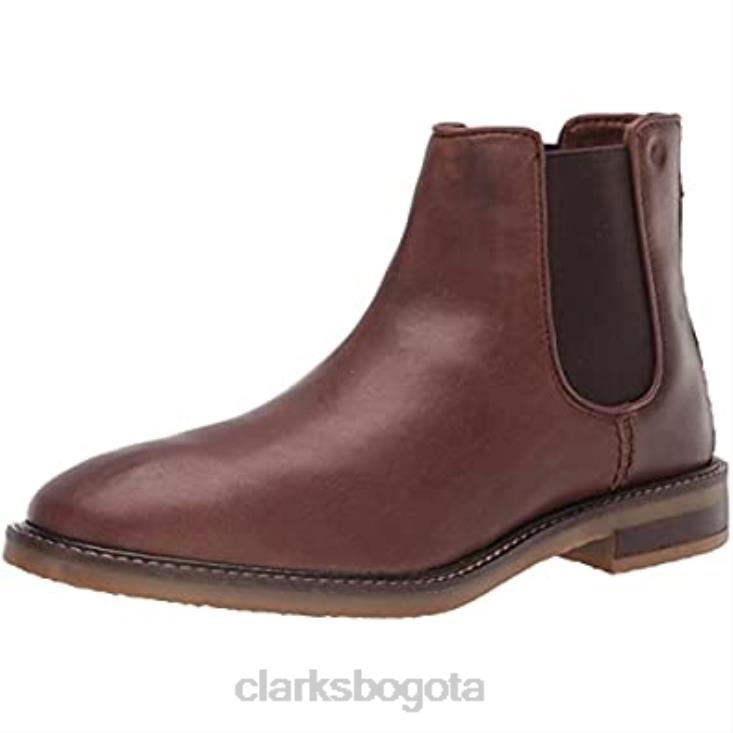 Clarks 0DX8L1200 Bota Chelsea clarks jaxen de cuero tostado para hombre hombres cuero marrón