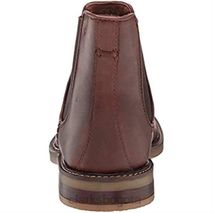 Clarks 0DX8L1200 Bota Chelsea clarks jaxen de cuero tostado para hombre hombres cuero marrón