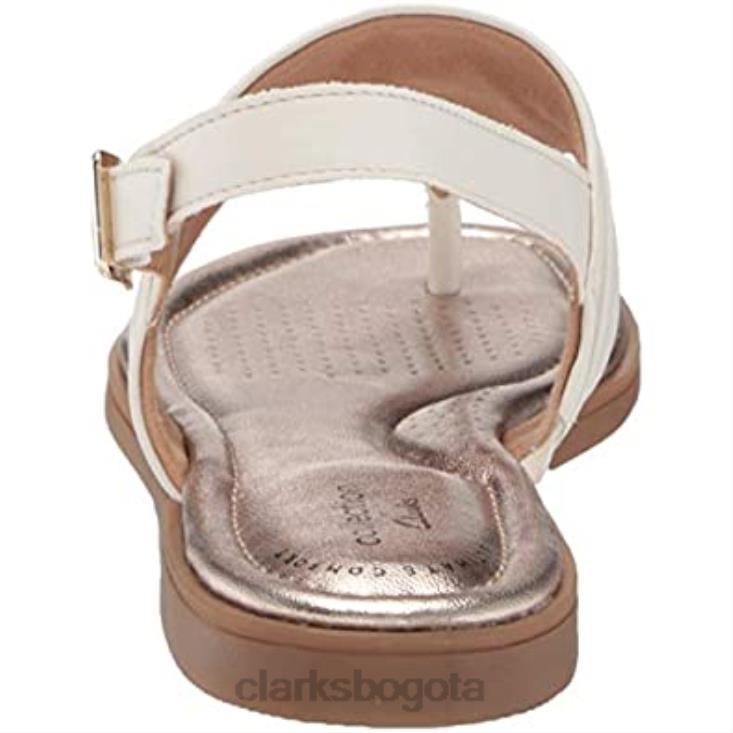 Clarks 0DX8L1202 Sandalia plana clarks reyna glam mujer blanco sintetico mujer