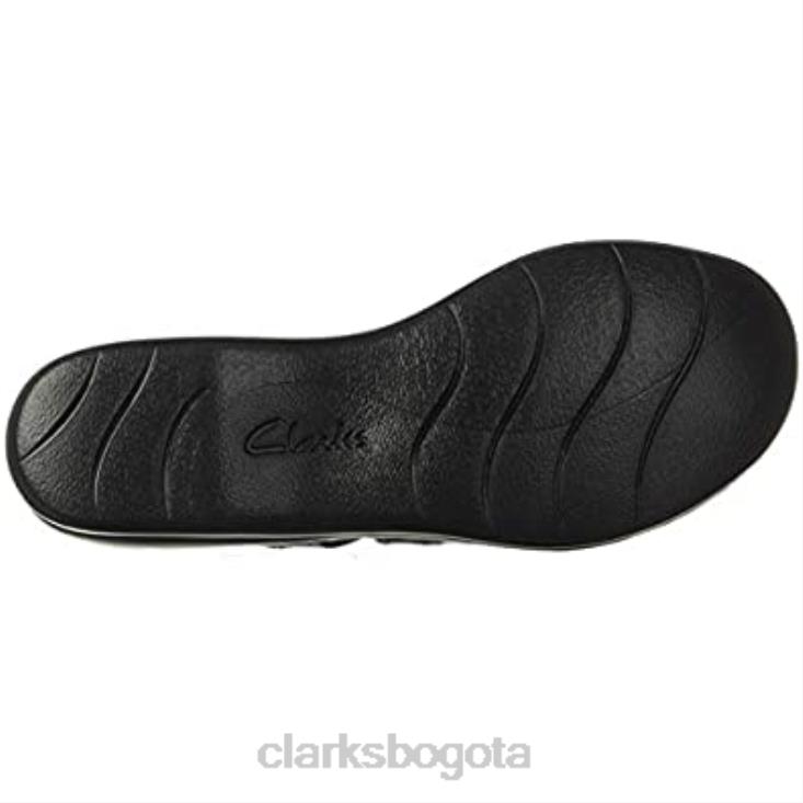 Clarks 0DX8L1203 Sandalia clarks leisa cactus de cuero negro para mujer mujer cuero negro