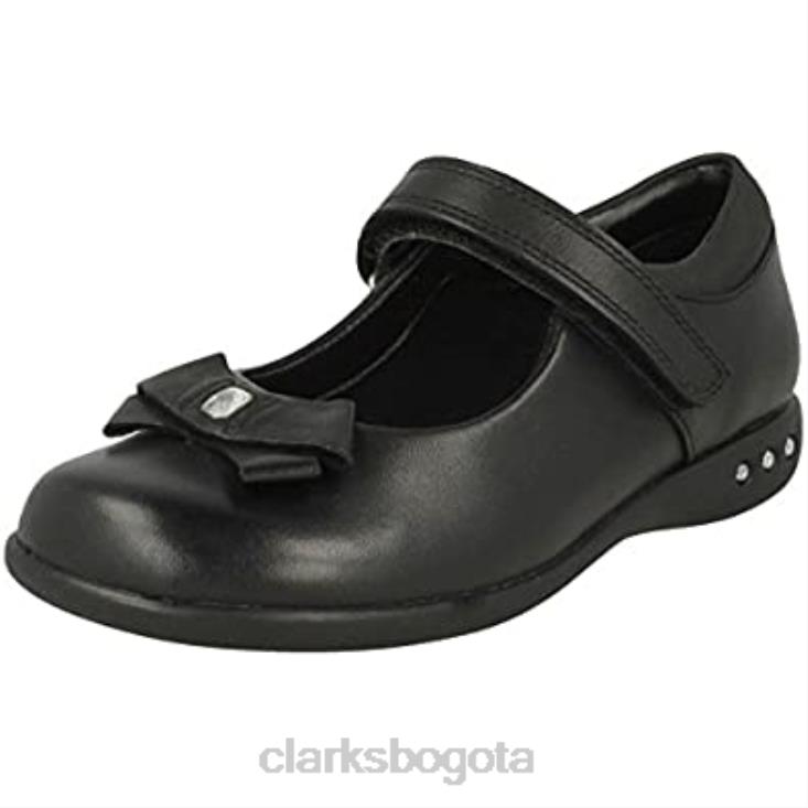 Clarks 0DX8L1206 bailarinas con correa en el tobillo prime skip para niña niño negro clarks niños cuero negro