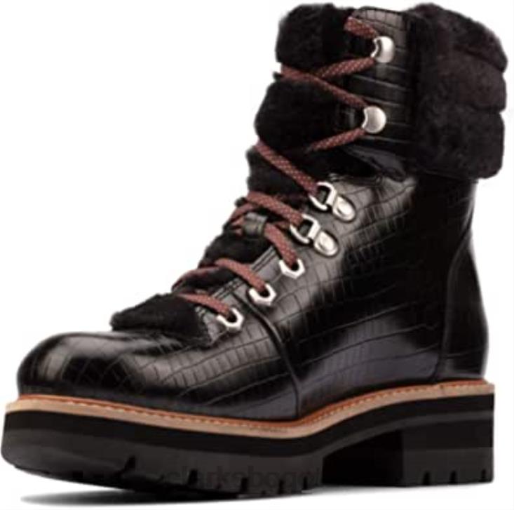 Clarks 0DX8L1207 orianna excursionista cuero tostado oscuro clarks black croc unisexo cocodrilo negro