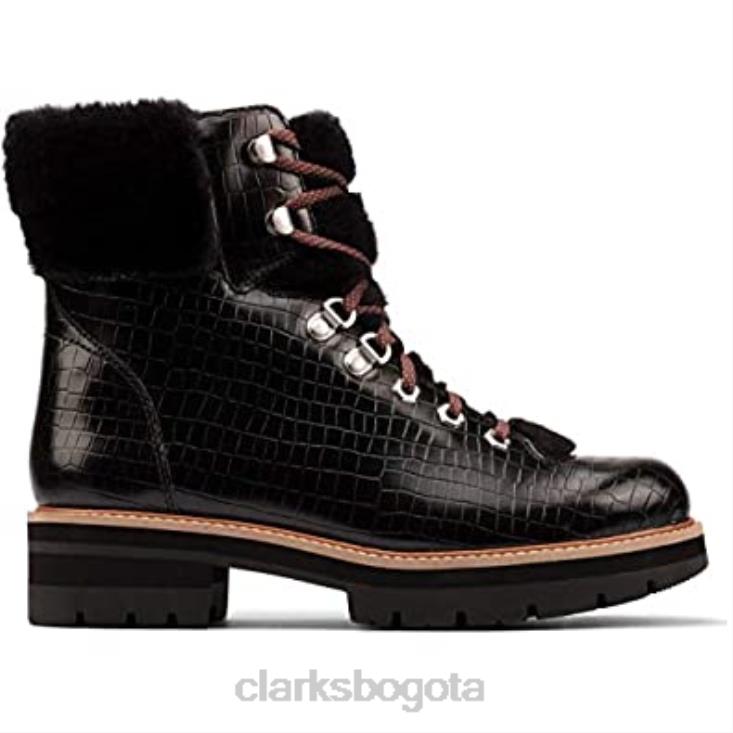 Clarks 0DX8L1207 orianna excursionista cuero tostado oscuro clarks black croc unisexo cocodrilo negro